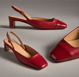 ALOHAS Lindy Bliss Red Leather Slingback Pumps Size 6 $170 Photo 0