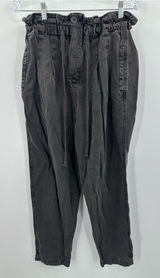 Free People Women's Margate Button Fly Washed Black Jogger Pants Size Small Photo 0