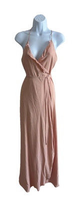 Lovers +‎ Friends Nostalgia Wrap Maxi Halter dress Pink Small Revolve Photo 0