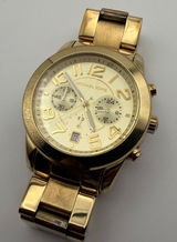 Michael Kors Gold-Tone Chronograph Day Date Watch MK-5726 Working New Battery Photo 0