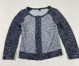 J Crew Sweater Womens XS Blue White‎ Marled Full Zip Knit Cardigan Long Sleeve Photo 0