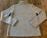 Vintage 90s Banana Republic 100% Alpaca Cable Knit Turtleneck Sweater Sm Chunky Photo 0