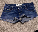Hollister Low-Rise Shorts Denim Dark Wash size 24 Photo 0