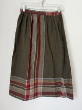 Vintage 70s/80s Claude Plaid Fringe Midi Skirt XS 🔴 Photo 0