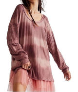 We The Free Free People Sunset Tee in‎ Chocolate Merlot Size XS Lagen Look Boho Photo 0