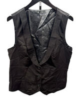 Old Navy Vintage 2000's Women's Black Pinstripe Goth Office Low Cut Vest/Waistcoat XL Photo 0