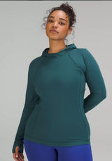 Lululemon it’s Rulu Teal Green Blue Long Sleeve Hooded‎ Top Shirt 12 Photo 0