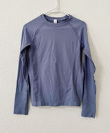 Amazon Seamless Long Sleeve Workout Top Dusty Blue Size Medium Photo 0