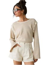 Anthropologie Maeve Slouchy Striped Long Sleeve Tee Size S Photo 0