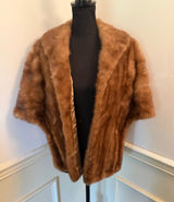 Vintage 50s/60s EMBA Autumn Haze Natural Brown Mutation Mink Fur Stole Capelet Photo 0