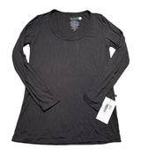 👕‎ Kickee Pants Scoop Neck Long Sleeve Shirt Black Bamboo Stretch Top L NWT ✨ Photo 0
