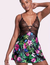 Victoria's‎ Secret Floral Lace Trim Slip Mini Dress Lingerie Size L Photo 0