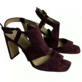 Enzo Angiolini Women's Trudy Sandal‎ Purple Strappy Block Heels 8.5 Photo 0