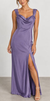 Birdy Grey Mia Dusty Lilac Matte Satin Bridesmaid Formal Dress Photo 0
