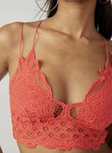 Free People FP One Adella Bralette Orange Lace Bra Fairy Bohemian Festival Boho Photo 0