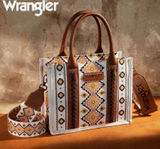New Wrangler Aztec Canvas Tote Crossbody Bag Coffee Brown Southwestern‎ Purse Photo 0