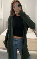 Long Knit Green Cardigan Photo 0