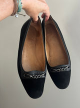 Black Suede Leather Loafers size 10 Parker Flats Office Chic Minimalist Preppy Photo 0