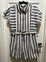 Umgee Striped Romper- Large Photo 0
