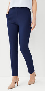 Ann Taylor The Side Zip Ankle Pant Bi-Stretch Navy Size 8 Careerwear Office Photo 0