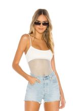 Revolve Janene White Fishnet Body Suit Photo 0