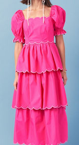 English Factory Fuchsia Tiered Dress - $185 MSRP - Size S Photo 0