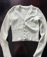 Zara long sleeve button up green sweater Photo 0