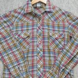 EV Ltd Vintage Womens M‎ Western Pearl Snap Shirt Plaid Multi-Color Long Sleeve Photo 0