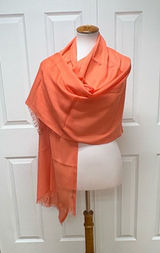 EYFEL Vibrant Orange Pashmina Shall With Fringes - 28.5" x 67.5" - NEW In Bag. Photo 0