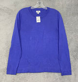 J.Crew Teddie Sweater Womens Medium Blue Cotton Crewneck CF165 Photo 0