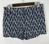 LOFT Riviera Shorts Womens 2 Blue Geometric Print Preppy Coastal Resort Vacation Photo 0