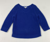 Tommy Bahama Sweater Womens Small Blue V Neck Cotton‎ Rayon Knit Pullover Chunky Photo 0