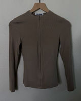 Joah Brown Invisible Zip Long Sleeve Taupe Tan Womens Size XS / S Photo 0