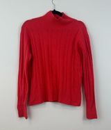 J. Crew | Coral Ribbed Turtleneck Sweater Merino Wool Blend Size XS Photo 0