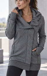 Lululemon 4 Wrap Up Jacket Heathered Gray Hoodie Wrapper French Terry Relaxed Photo 0