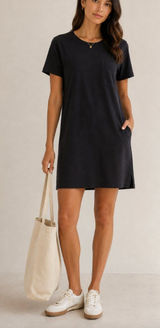 Everlane Cotton T-Shirt Dress Black M Photo 0