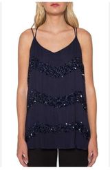 NWT Willow and Clay Strappy Sequin Top Size S B8.1 Photo 0