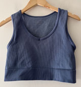 OFFLINE By Aerie Ribbed Recharge Least Support Blue Sport Bra Photo 0