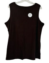 Croft & Barrow Classic Tank Chocolate Brown 100% Cotton Sleeveless Top XL Photo 0