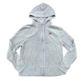 Disney Parks Disneyland Minnie Mouse Velour‎ Rhinestone Zip Up Hoodie Gray XL Photo 0