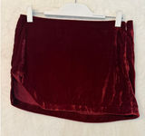 Free People Burgundy Velvet Side Slit Mini Skirt Wine Red Holiday‎ Party Evening Photo 0