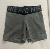 Nike Women's Grey Athletic Bike Shorts with Logo Waistband Photo 0