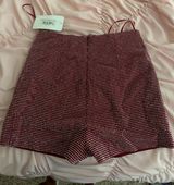 Burgundy Boutique Rhinestone Zip Shorts Photo 0