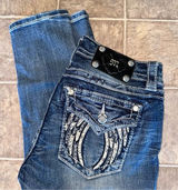 Miss Me Angel Wing Signature Skinny Designer Jeans Flap Pocket 26 Photo 0