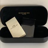 Coach sunglasses Case with cloth and papers Black leather Protective new Photo 0