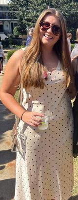 White Polka Dot Dress Size L Photo 0