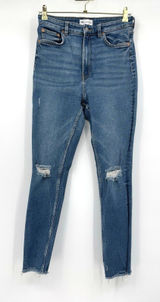 Zara Women’s High Rise Skinny Leg Jeans Size 8 Medium Wash Raw Hem 27 Inseam Photo 0