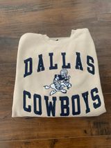 Tan Vintage Embroidered Dallas Cowboys Crewneck Photo 0