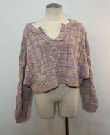 Urban Outfitters Multicolor Crop Oversized Knit Sweater Photo 0
