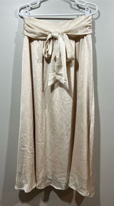 Gloeria Soft Cream Maxi Skirt with Waist Tie Size Small Photo 0